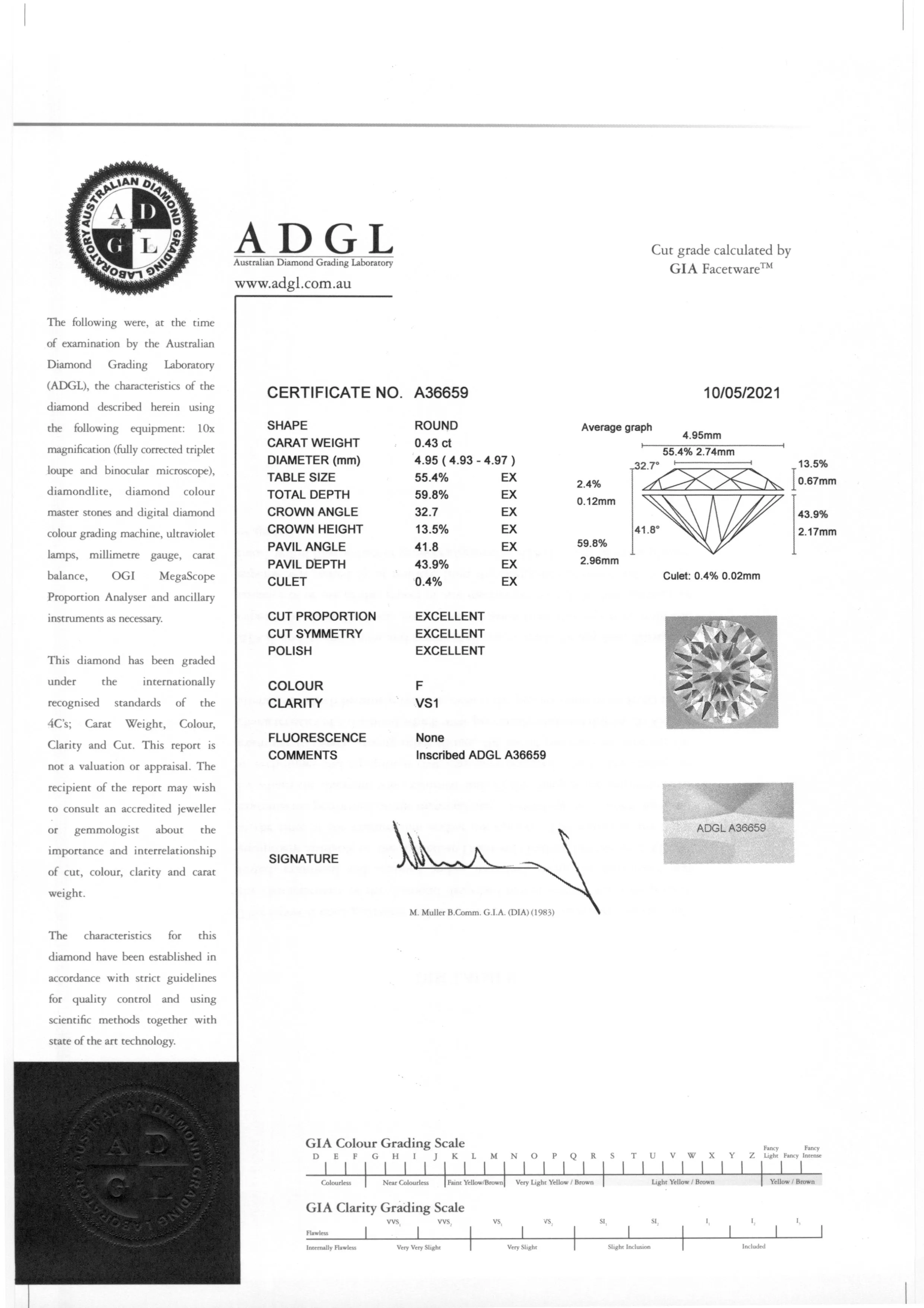 Amarina Contemporary 18ct Gold Certified Diamond Cluster Ring