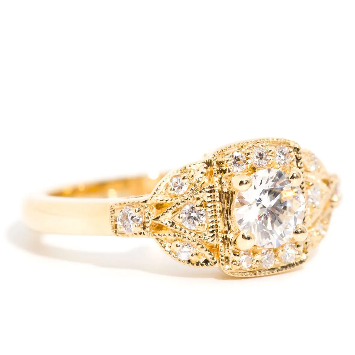 Amarina Contemporary 18ct Gold Certified Diamond Cluster Ring