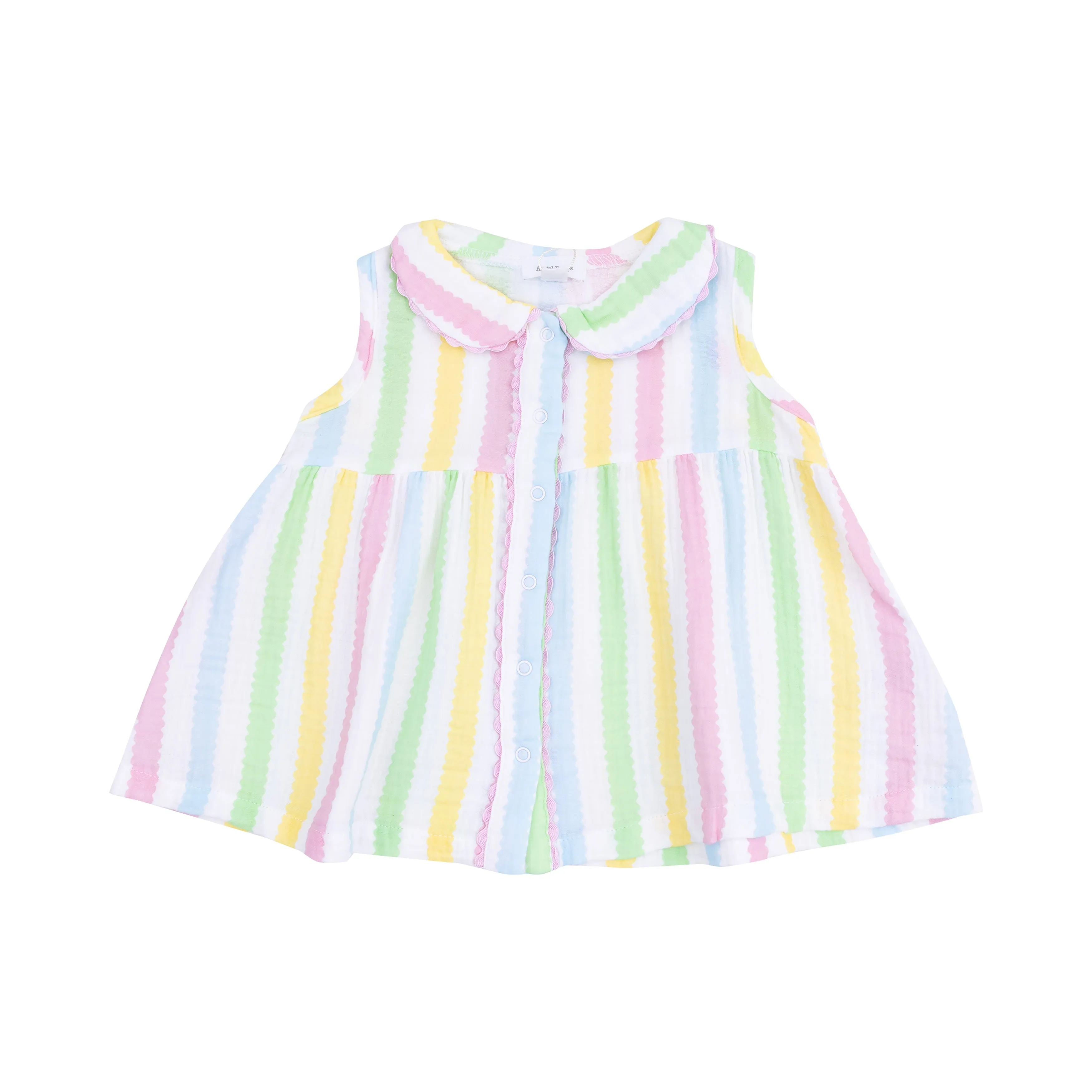 Angel Dear || Ric Rac Stripe The Jill- Peter Pan Button Front Dress