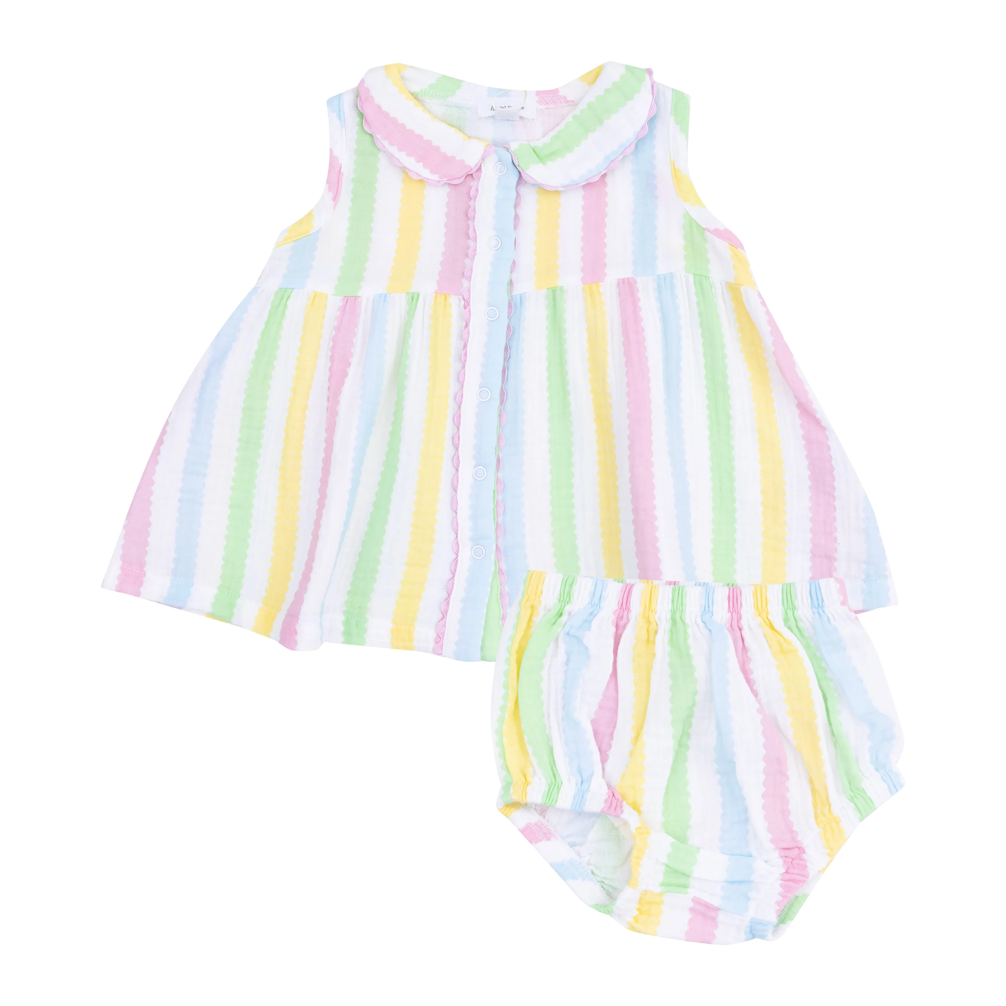 Angel Dear || Ric Rac Stripe The Jill- Peter Pan Button Front Dress