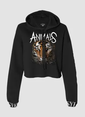 ANIMALS CROPTOP HOODIE
