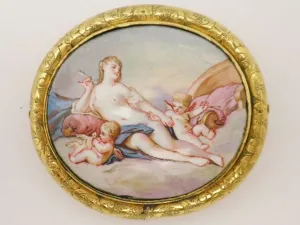 Antique Georgian Venus Enamel Pinchbeck Brooch