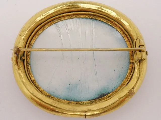 Antique Georgian Venus Enamel Pinchbeck Brooch