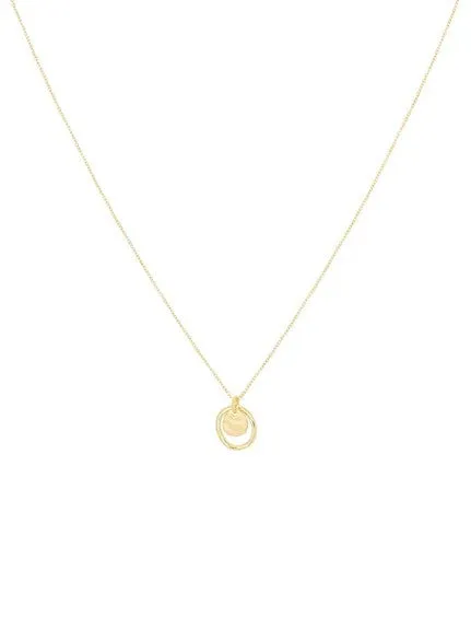 Aperol Gold Battered Disc Necklace