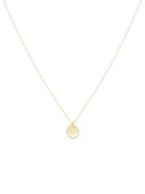 Aperol Gold Battered Disc Necklace