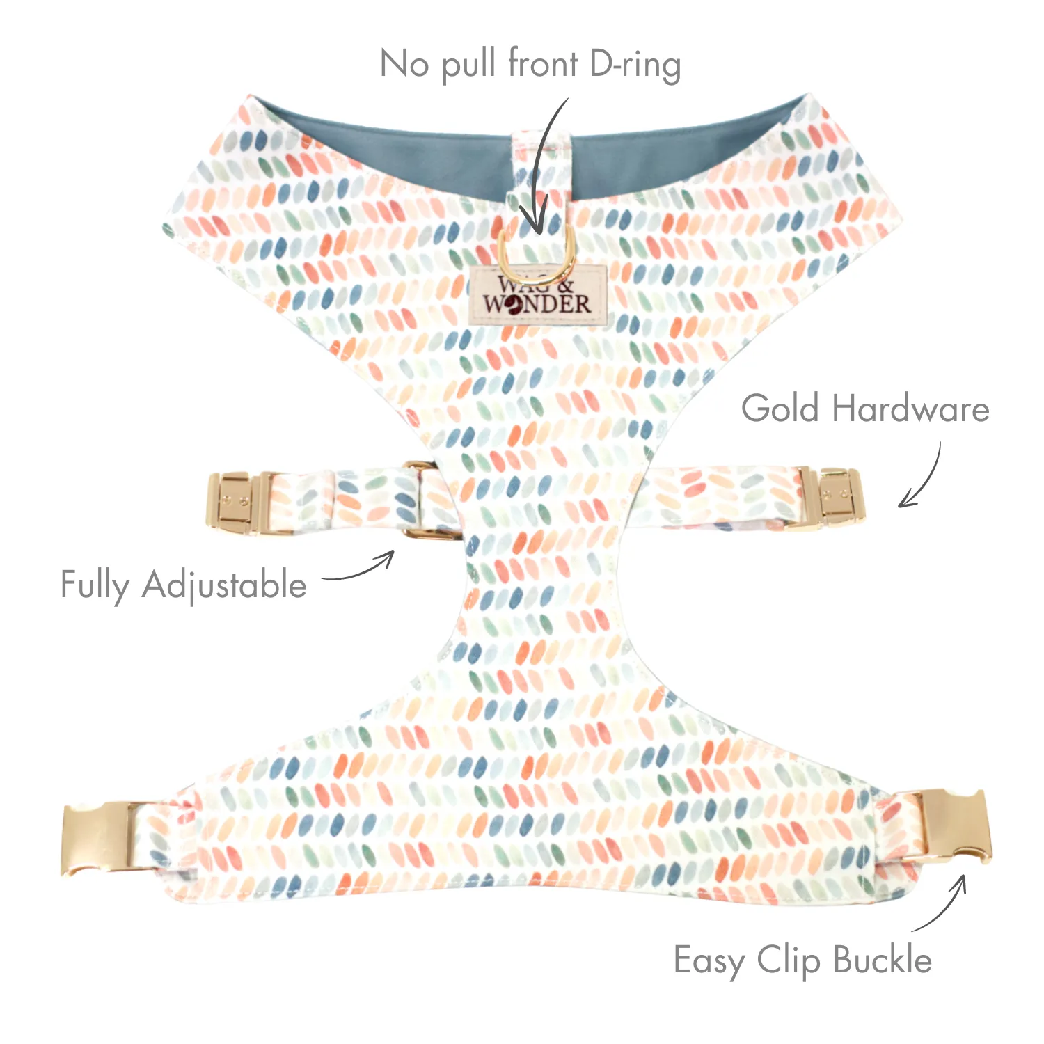 Arctic Sky Reversible Dog Harness   Bow Tie
