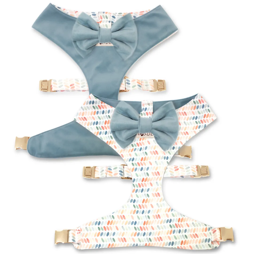 Arctic Sky Reversible Dog Harness   Bow Tie