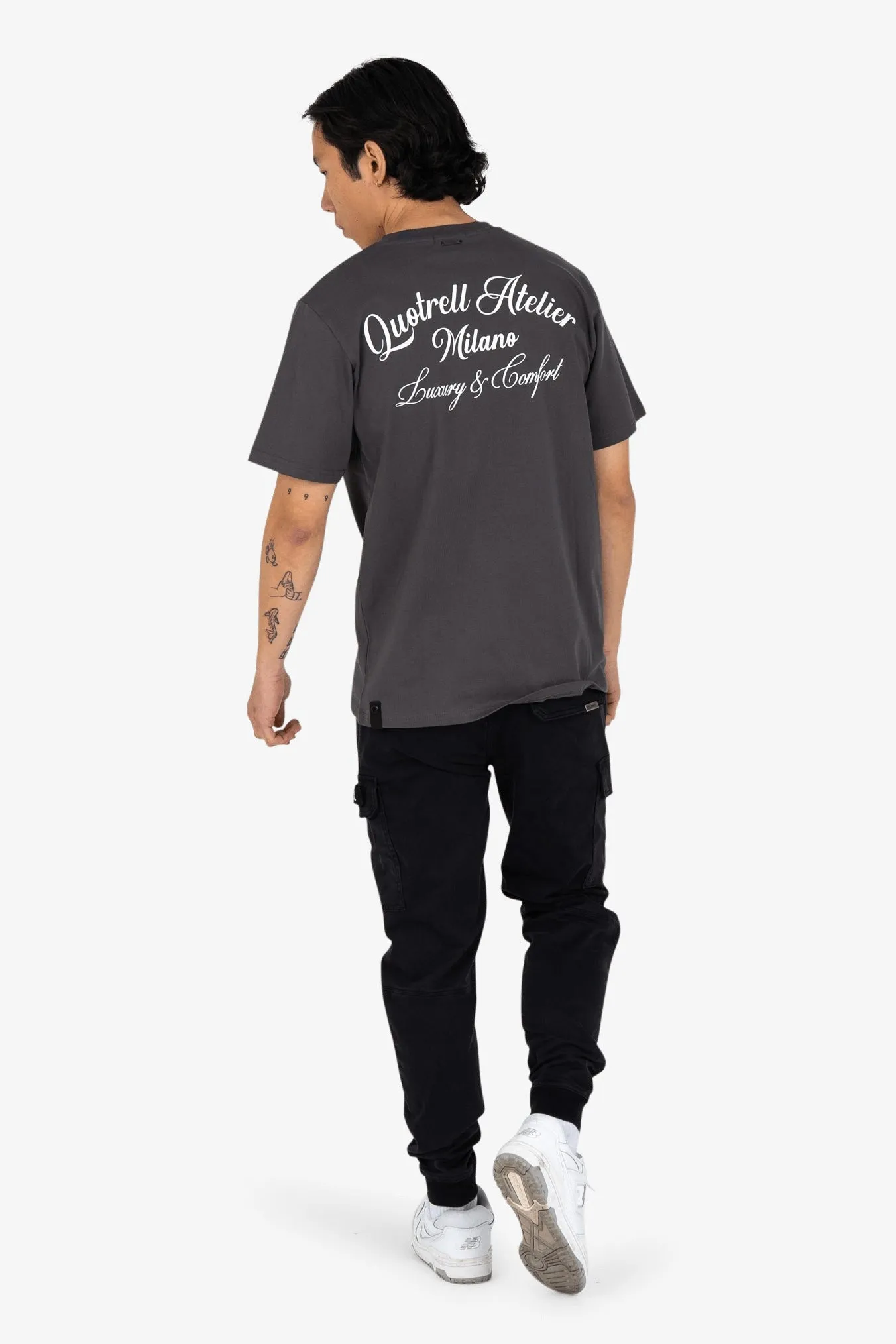 ATELIER MILANO T-SHIRT | ANTHRACITE/WHITE