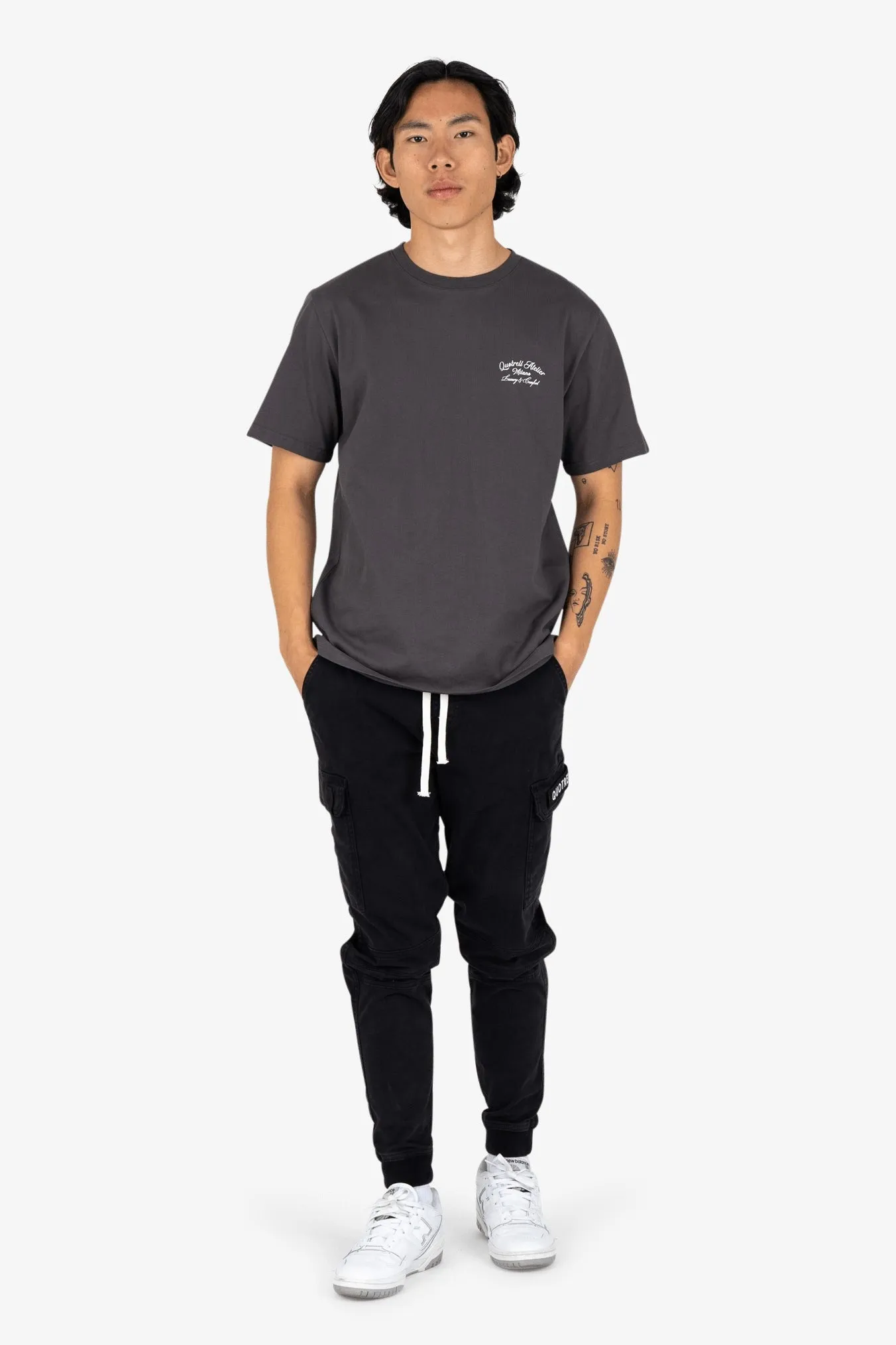 ATELIER MILANO T-SHIRT | ANTHRACITE/WHITE