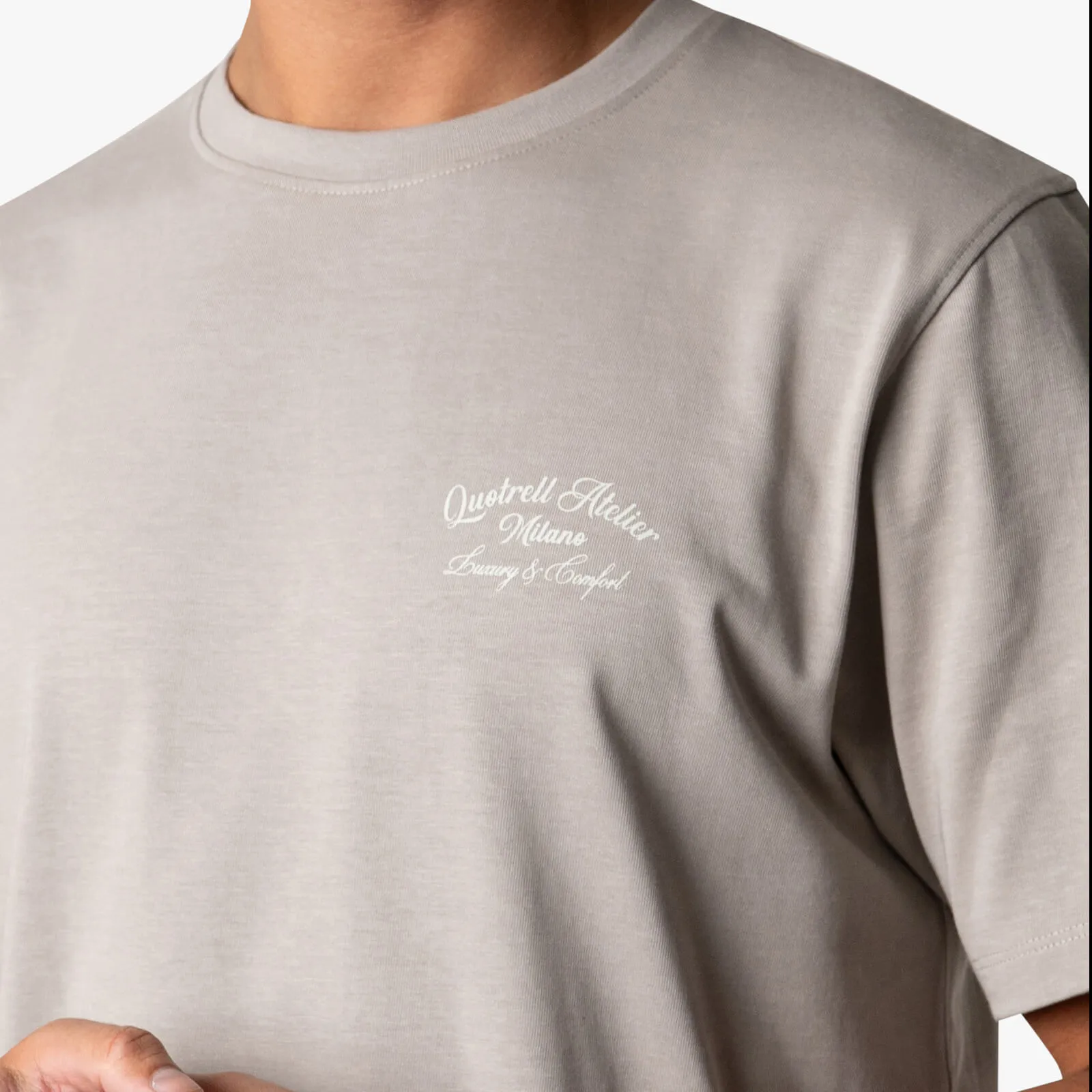 ATELIER MILANO TEE | TAUPE/OFF WHITE