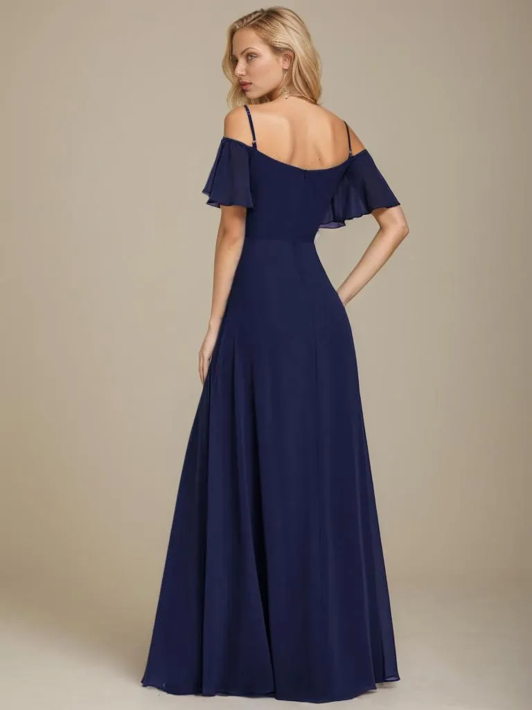 Aurora bridesmaid dress with split in navy s24 Express NZ wide