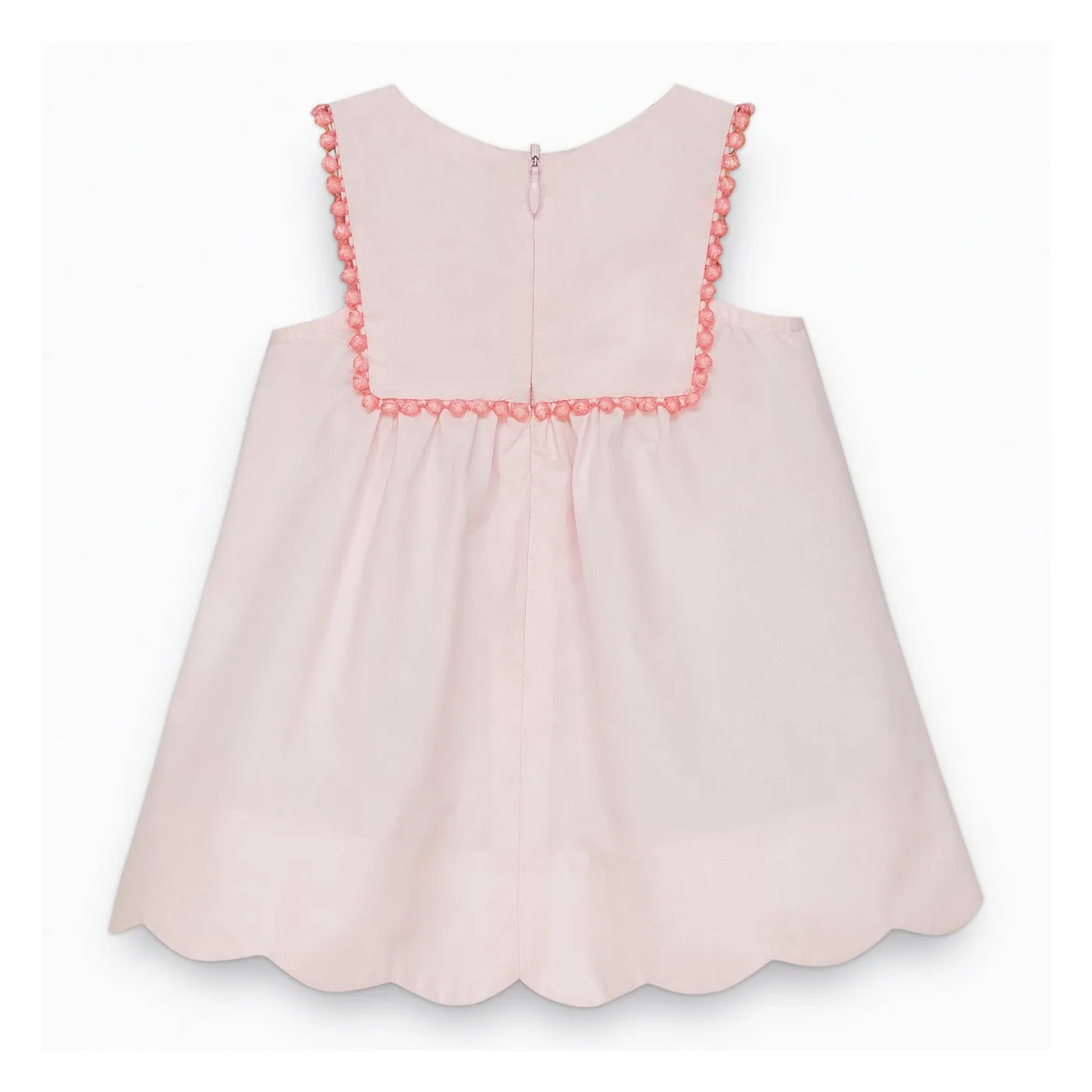 Baby Girls Pale Pink Dress with Pompoms