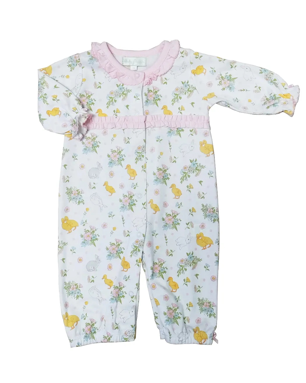 Baby Girl's "Easter Floral" Pima Cotton Converter Gown