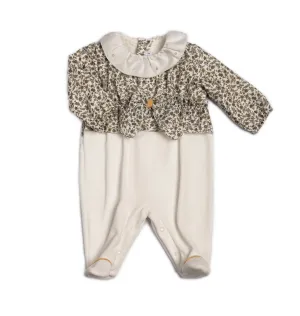 Barcellino Dandelion Babygrow - Ivory/Khaki
