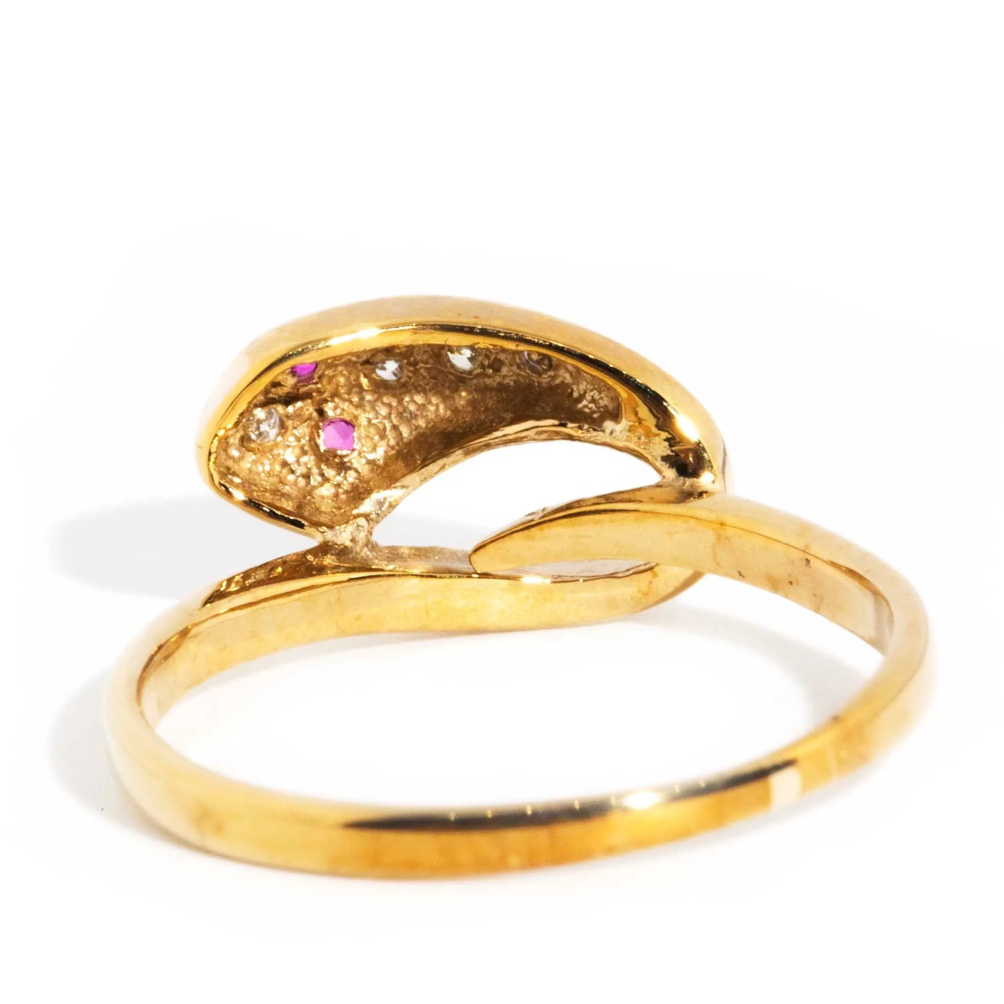 Beatrix Ruby & Diamond Serpent 9ct Gold Ring