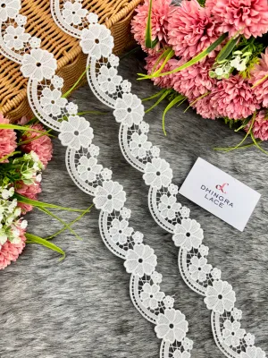 Beautiful Guipure Flower Scallop Lace 180325