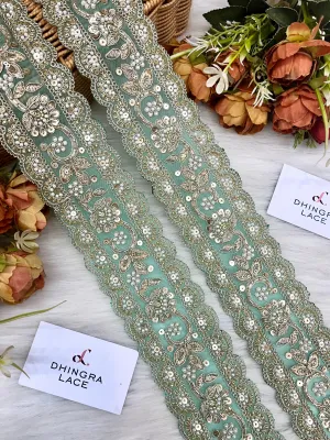 Beautiful Net Based Handwork Border 250325