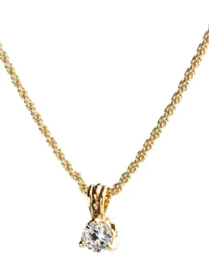 Beijos Collection - CZ Gold Prong Set Pendant Necklace