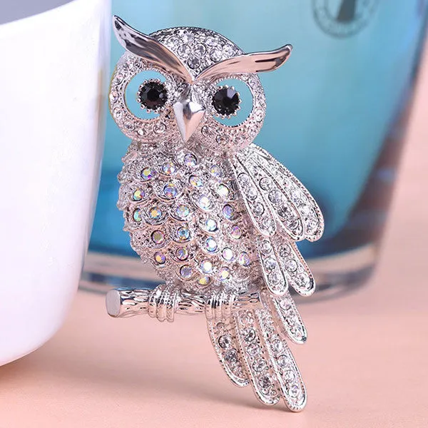 Big Owl Brooches For Wedding Bouquet Vintage Wedding Hijab Scarf Pin Up Buckle femininos Broches Game Bijoux