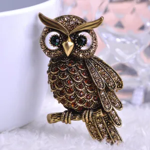 Big Owl Brooches For Wedding Bouquet Vintage Wedding Hijab Scarf Pin Up Buckle femininos Broches Game Bijoux