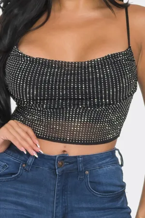 Black Sparkle Crop Top 3/7/24 8151