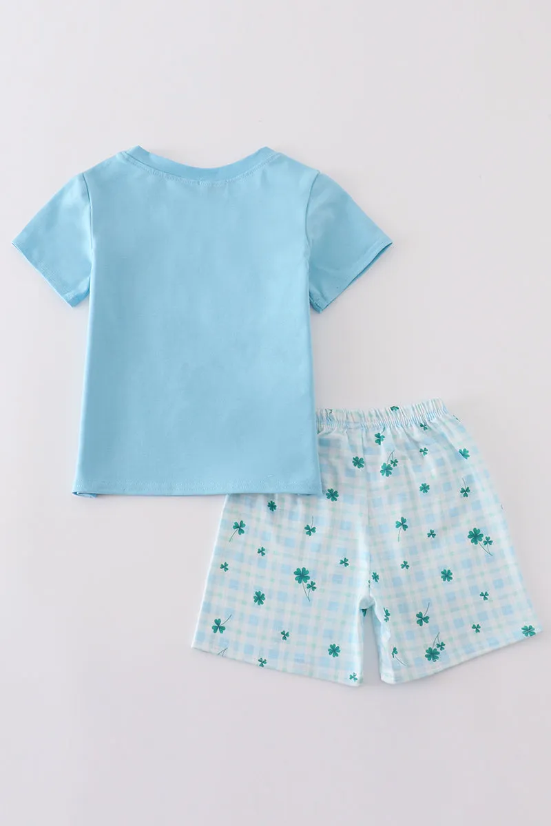 Blue Clover Embroidery Boy Set