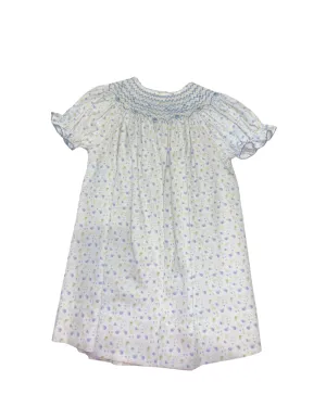 Blue Rose Smocked Bishop Dress