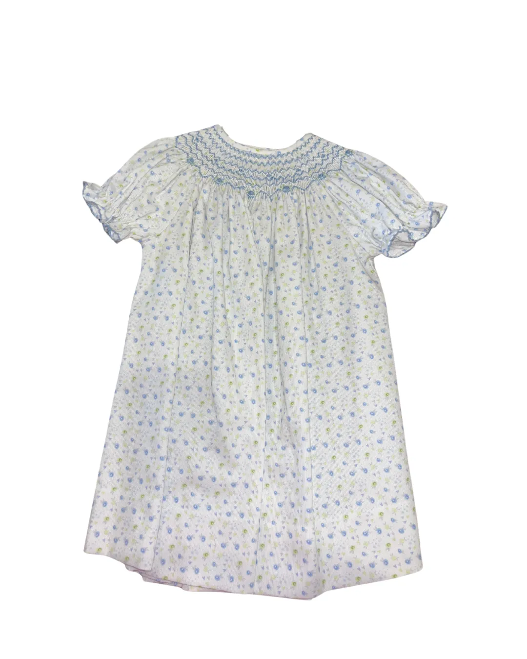 Blue Rose Smocked Bishop Dress