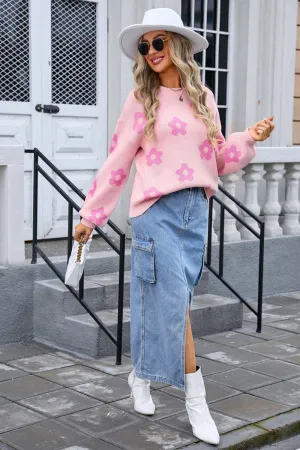 Blush Flower Knit Sweater