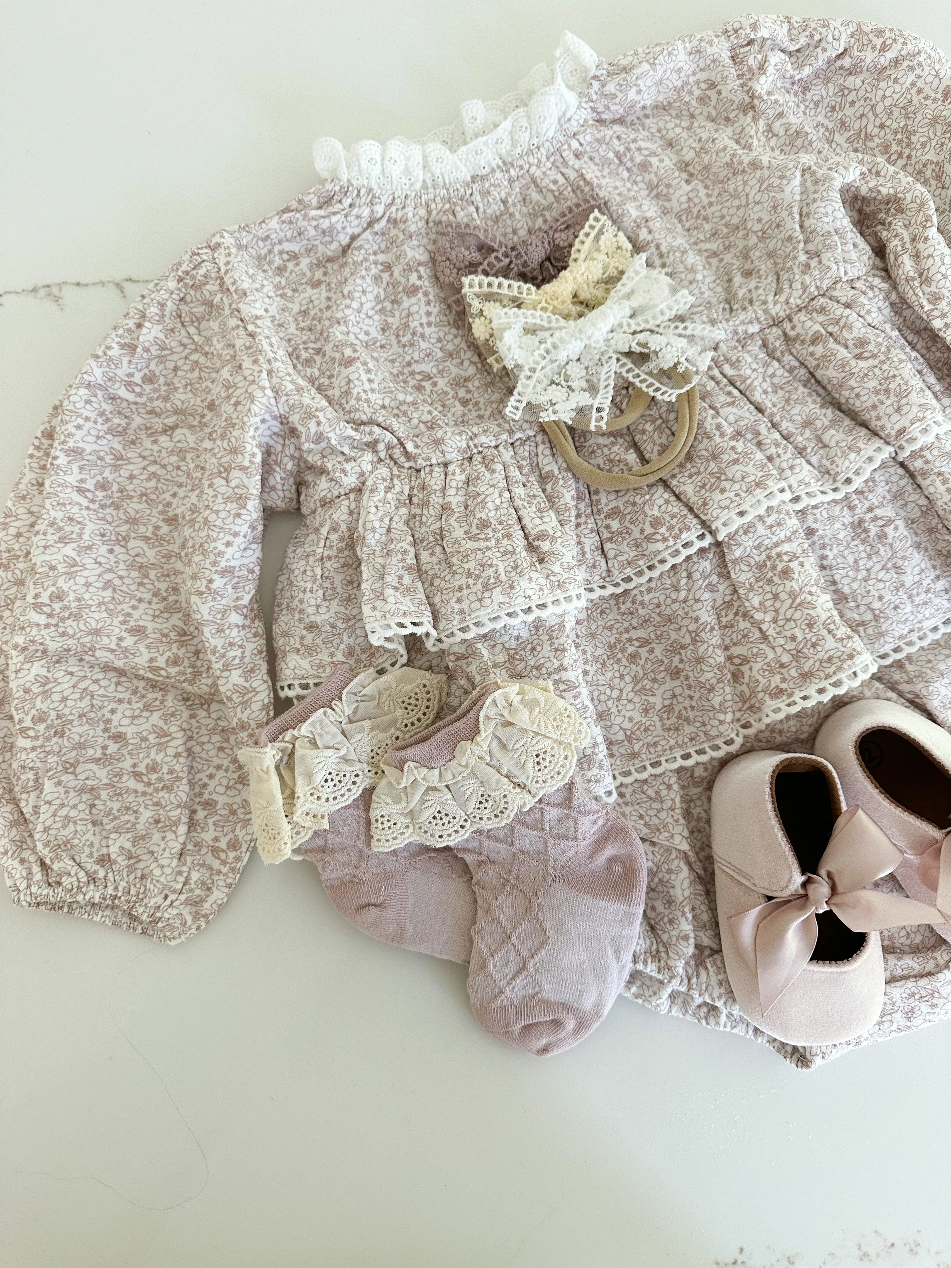 Blush Rose Ruffled Romper