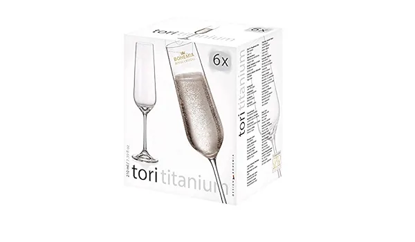 Bohemia Royal Crystal Tori Titanium Champagne Glass 210 ml Set Of 6