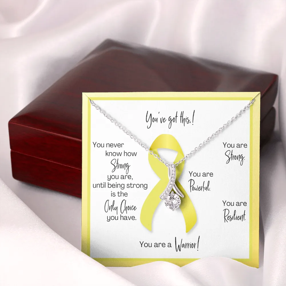 Bone Cancer Warrior | Ribbon Necklace | Gift for Sarcoma Fighter, Survivor, Support