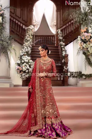 Bridal Gharara with Pakistani Long Shirt Online #BS122