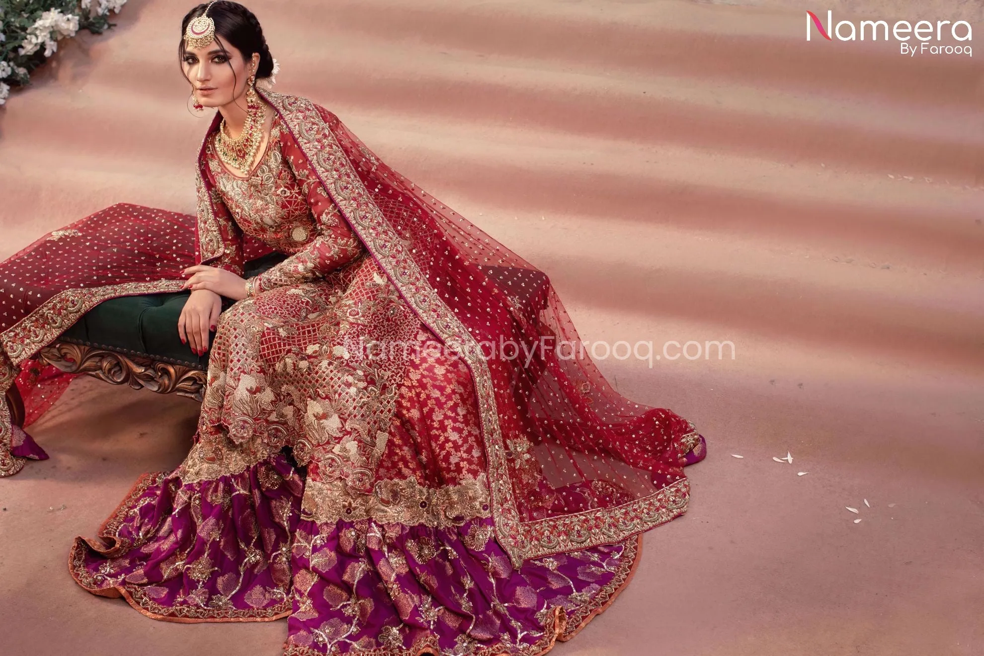 Bridal Gharara with Pakistani Long Shirt Online #BS122