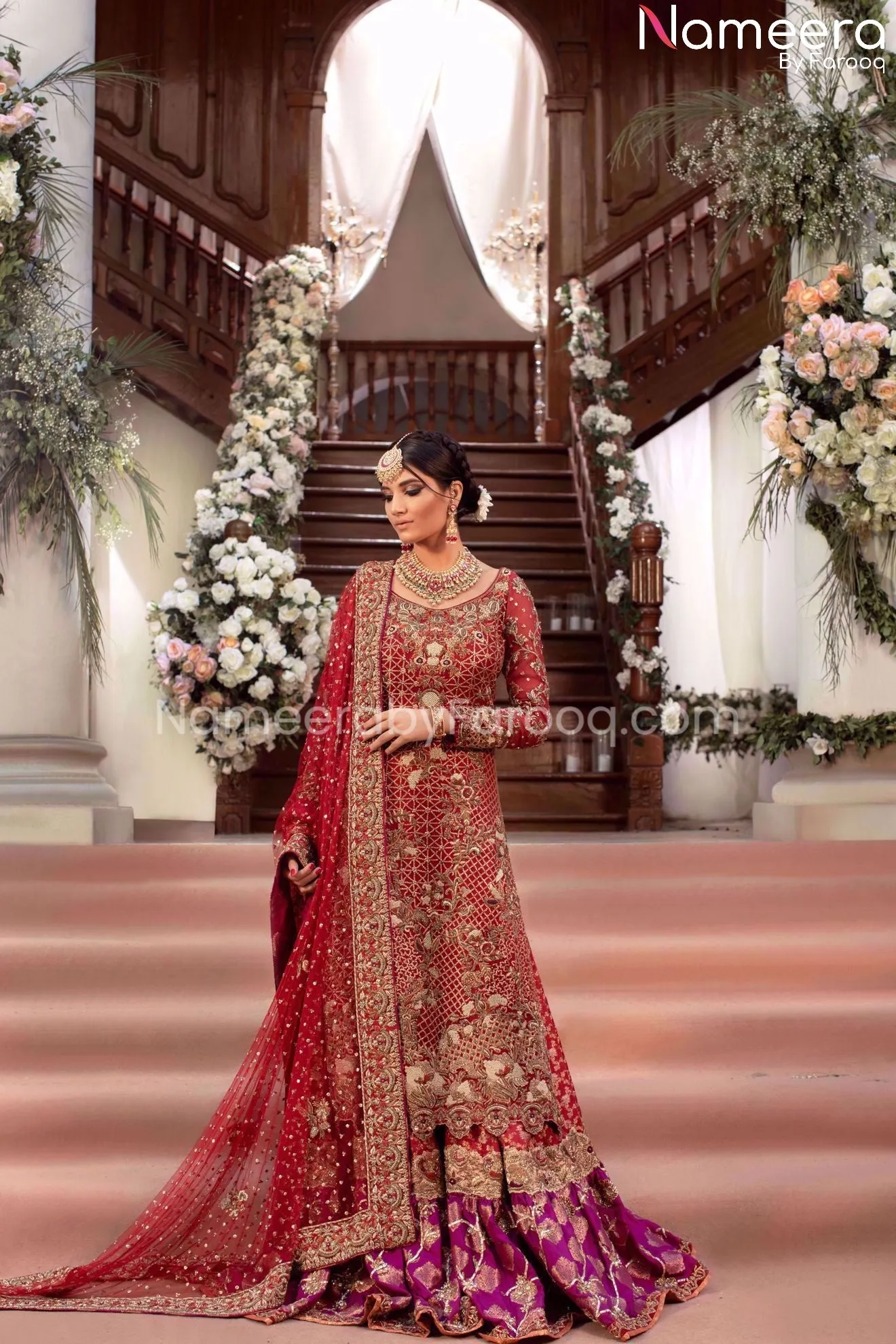 Bridal Gharara with Pakistani Long Shirt Online #BS122