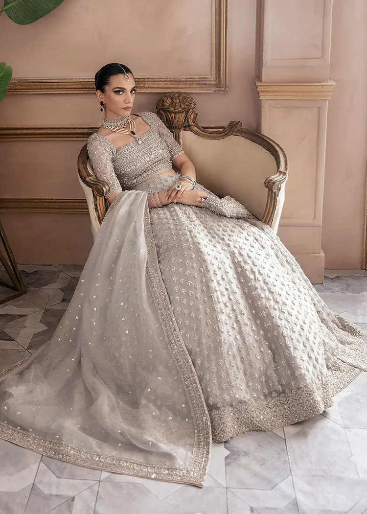 Bridal Grey Lehenga Choli Dupatta Dress for Wedding