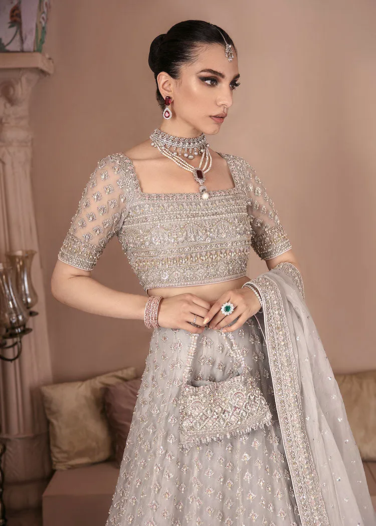 Bridal Grey Lehenga Choli Dupatta Dress for Wedding