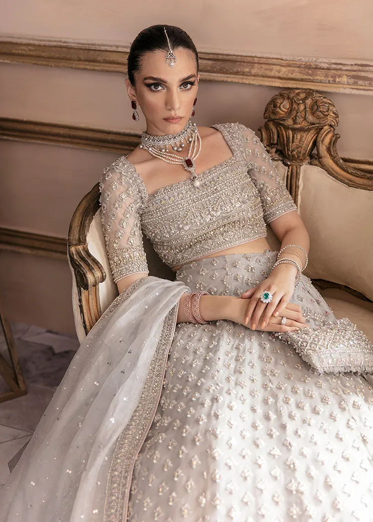 Bridal Grey Lehenga Choli Dupatta Dress for Wedding
