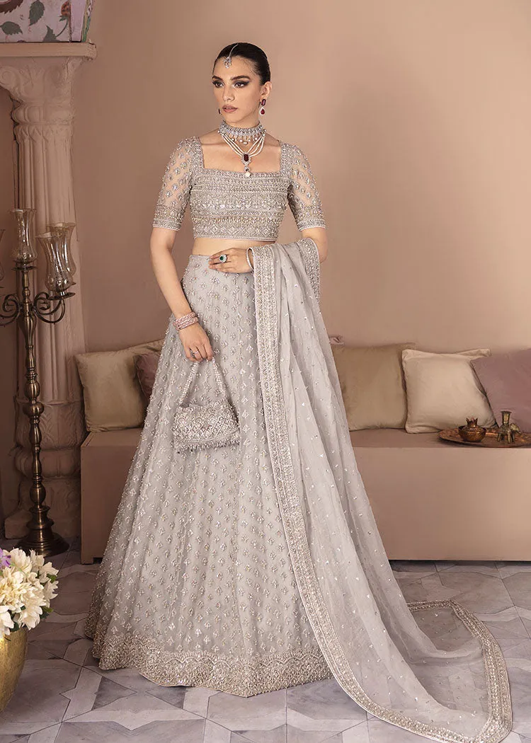 Bridal Grey Lehenga Choli Dupatta Dress for Wedding