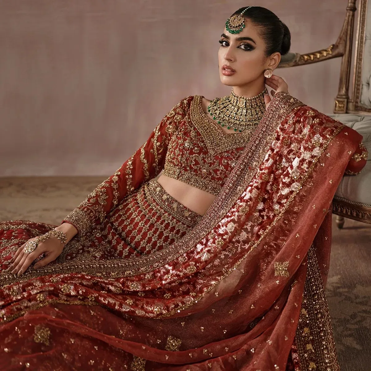 Bridal Lehenga Choli and Dupatta Indian Bridal Dress