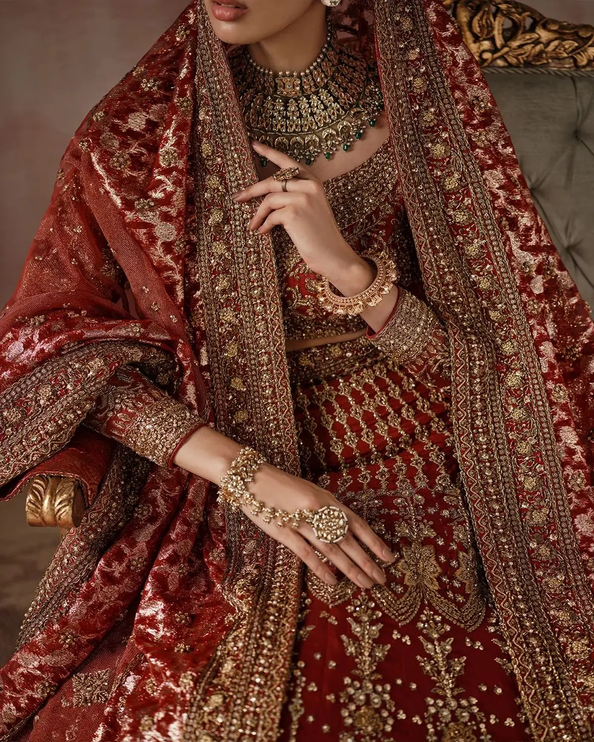 Bridal Lehenga Choli and Dupatta Indian Bridal Dress
