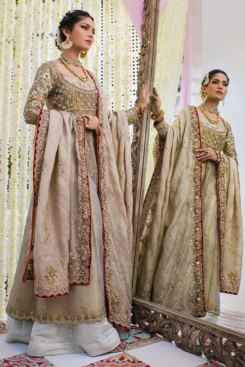 Bridal Sharara with Pishwas Dress Pakistani #BS773