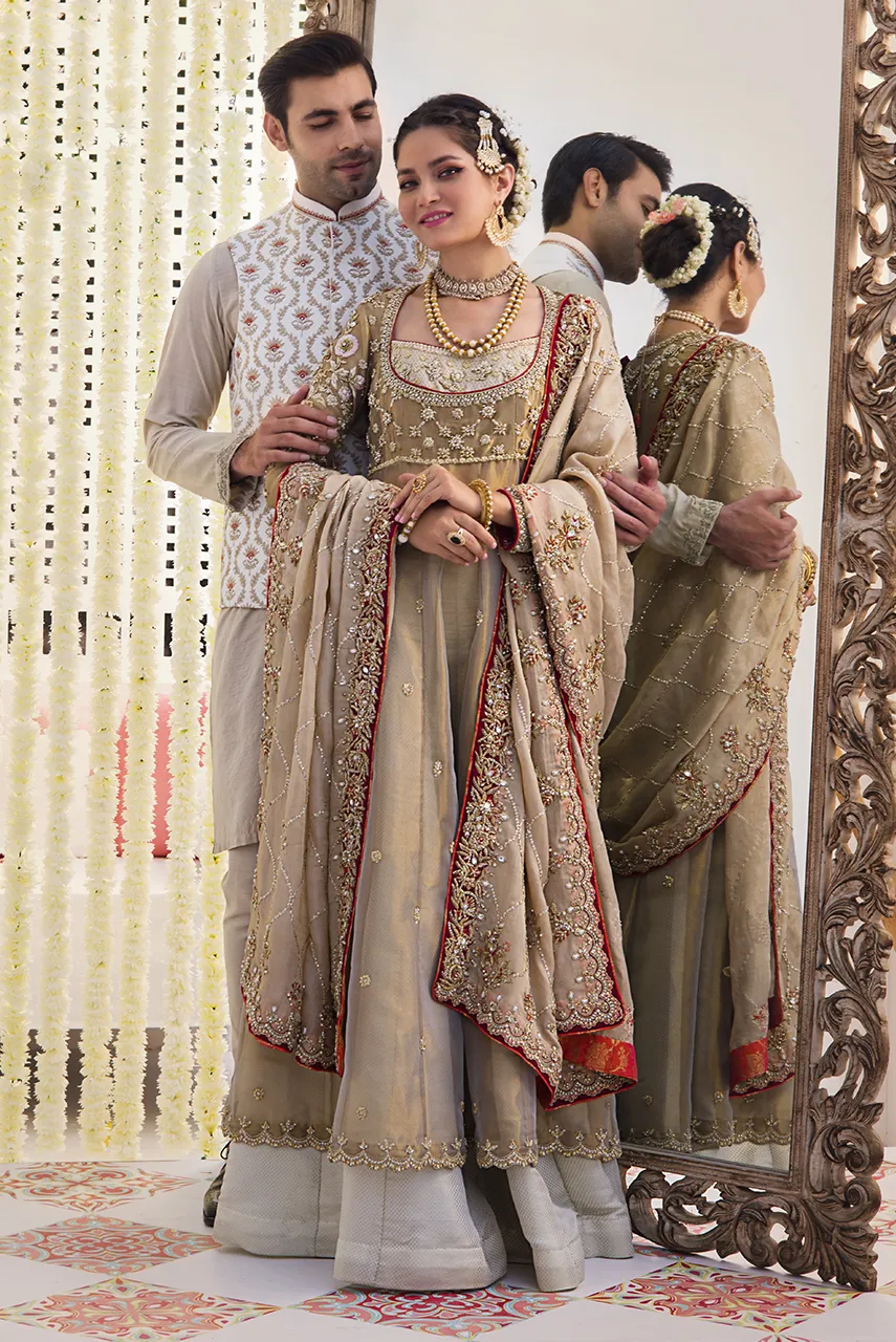 Bridal Sharara with Pishwas Dress Pakistani #BS773
