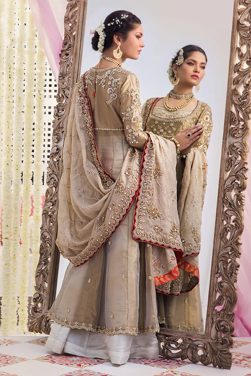 Bridal Sharara with Pishwas Dress Pakistani #BS773