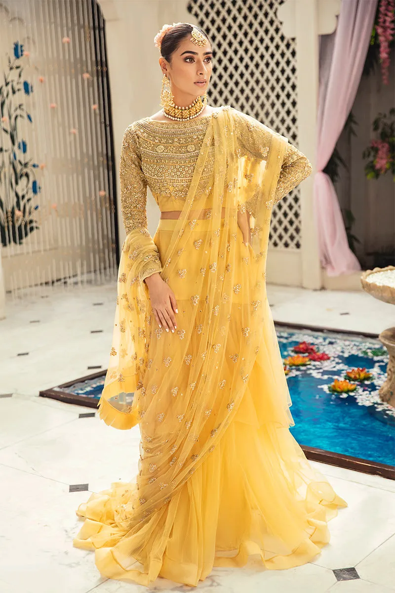 Bridal Yellow Lehenga Choli Dress Pakistani #BS706