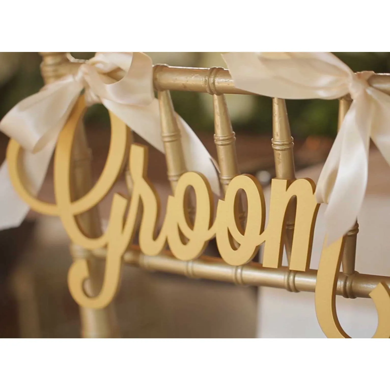 Bride & Groom Wedding Chair Signs