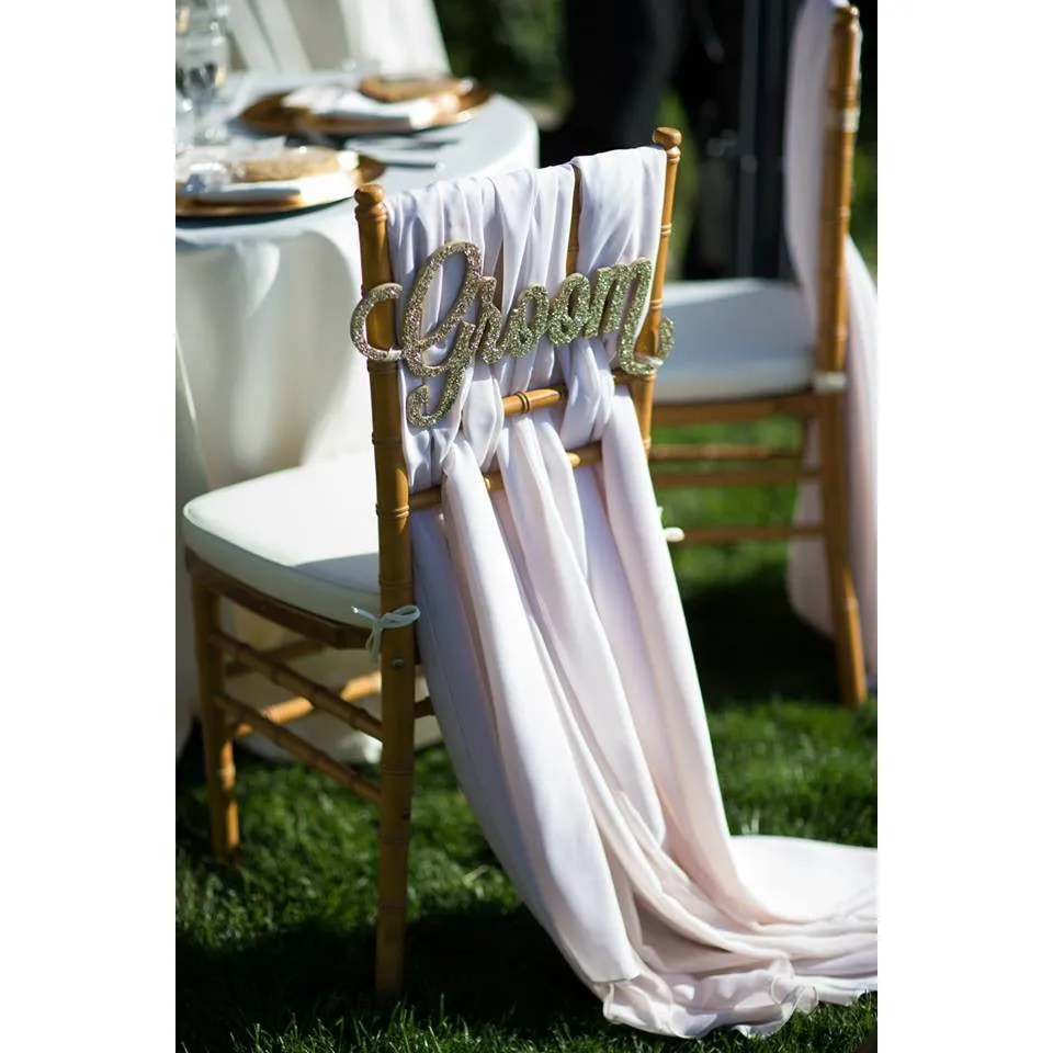 Bride & Groom Wedding Chair Signs