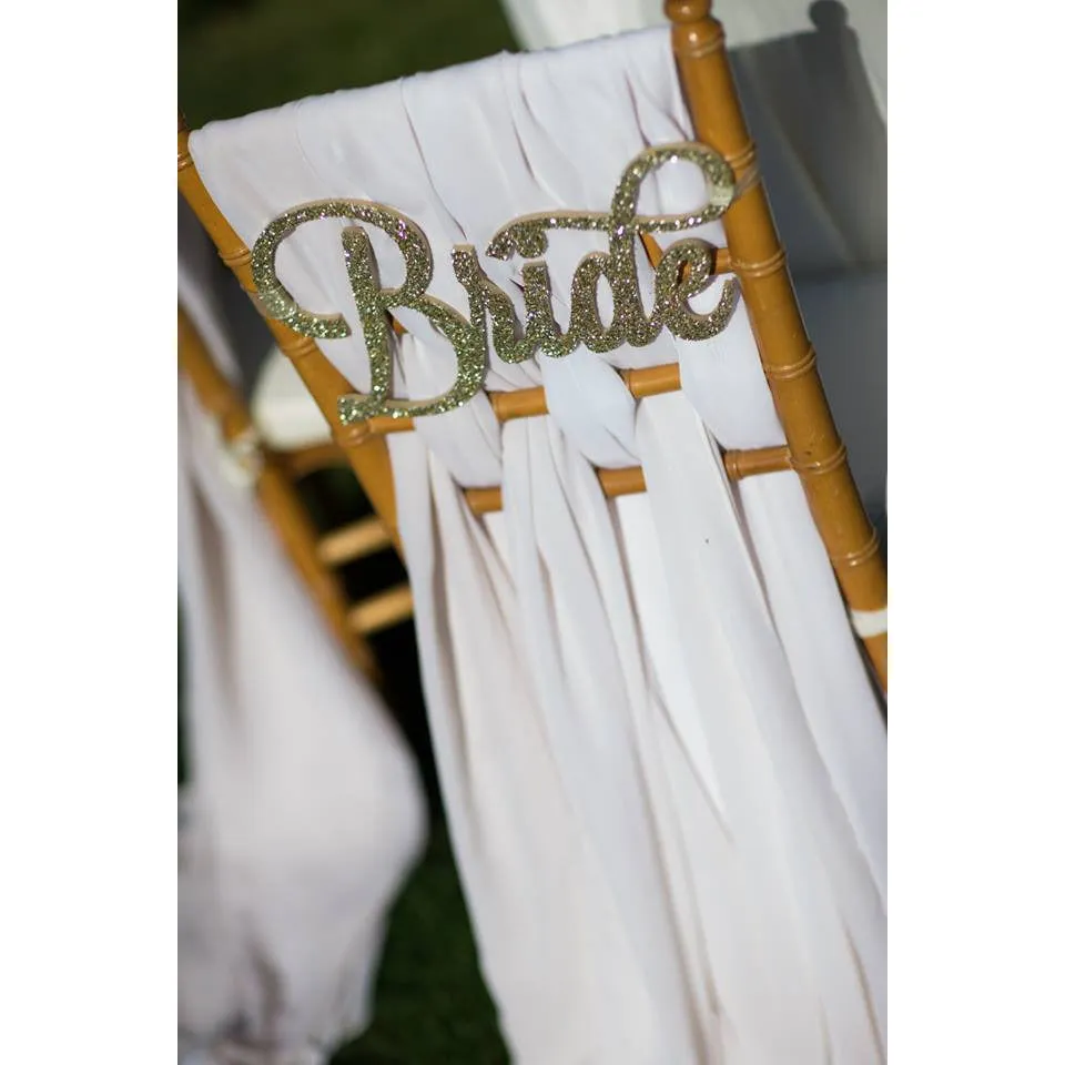Bride & Groom Wedding Chair Signs