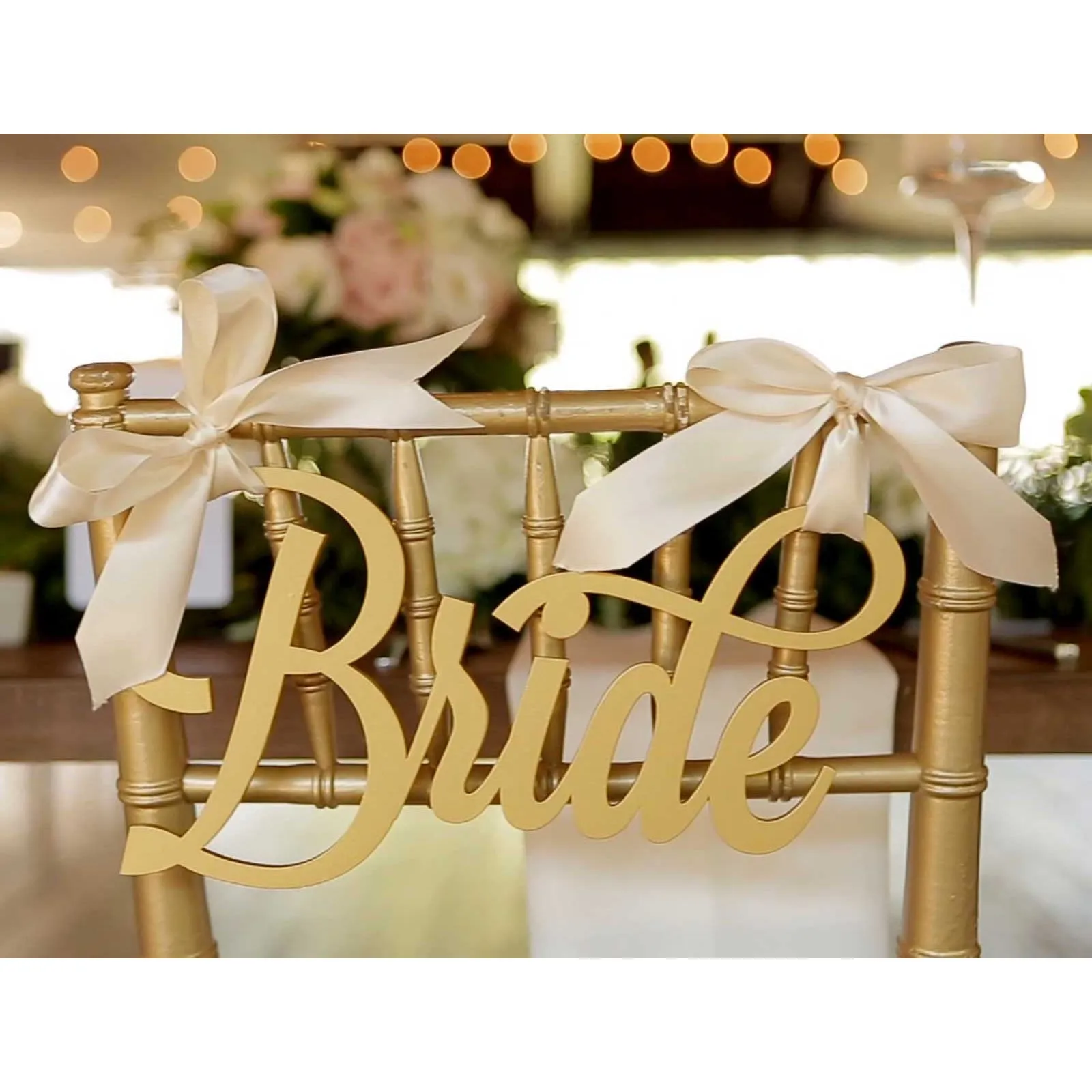 Bride & Groom Wedding Chair Signs