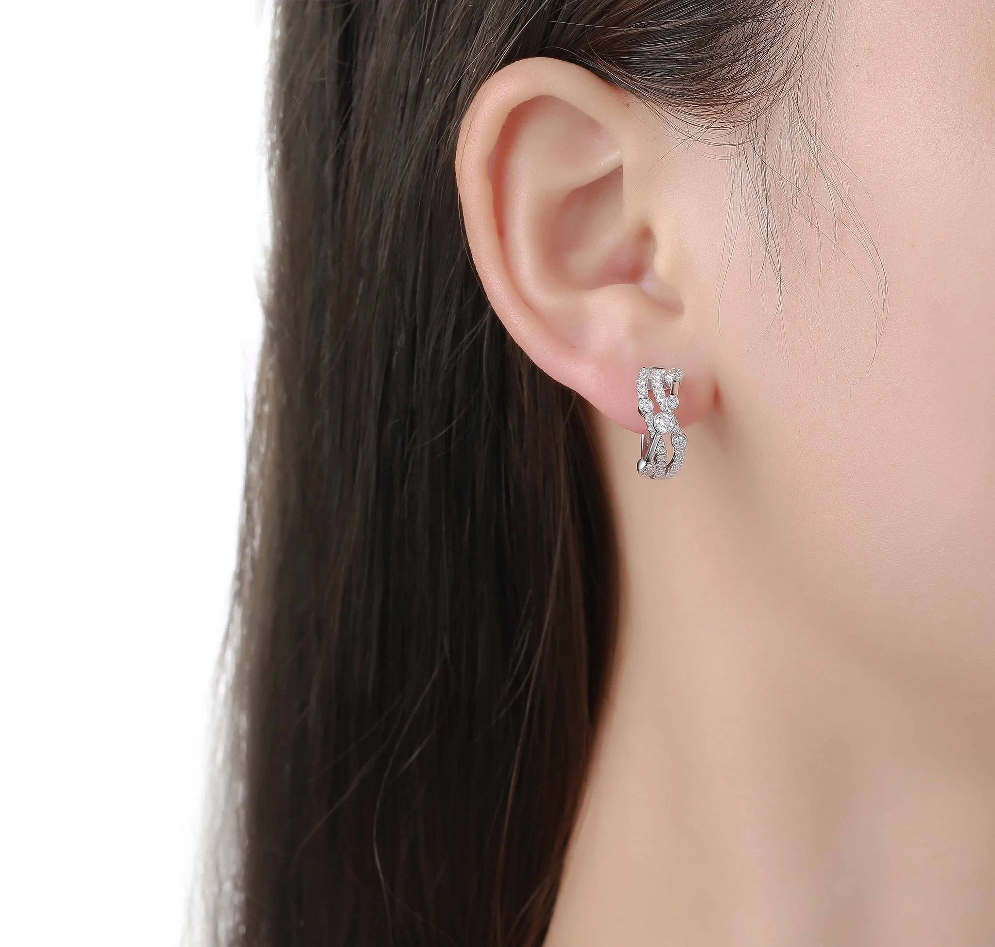 Bubbly 0.83ct Lab Grown Diamonds Earrings <br> E-00325WHT